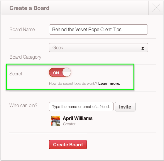 Pinterest Secret Board Pinterest Secret Board